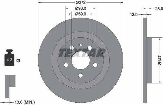 Textar 92118200 - Əyləc Diski furqanavto.az