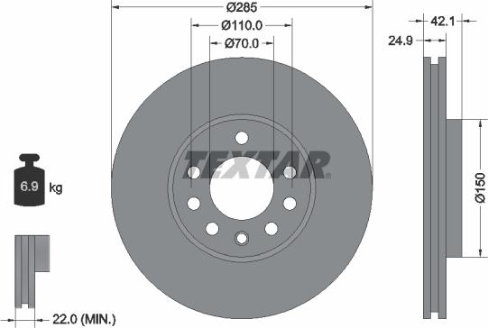 Textar 92118700 - Əyləc Diski furqanavto.az