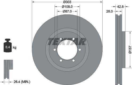 Textar 92180003 - Əyləc Diski furqanavto.az