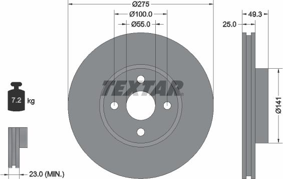 Textar 92180303 - Əyləc Diski furqanavto.az