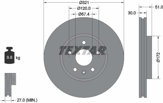 Textar 92187003 - Əyləc Diski furqanavto.az