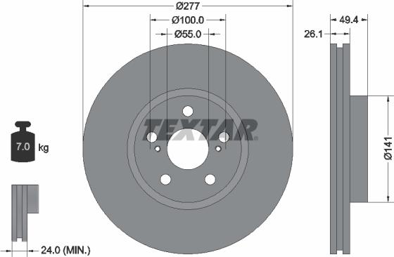 Textar 92135500 - Əyləc Diski furqanavto.az