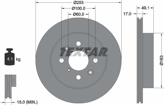 Textar 92135300 - Əyləc Diski furqanavto.az