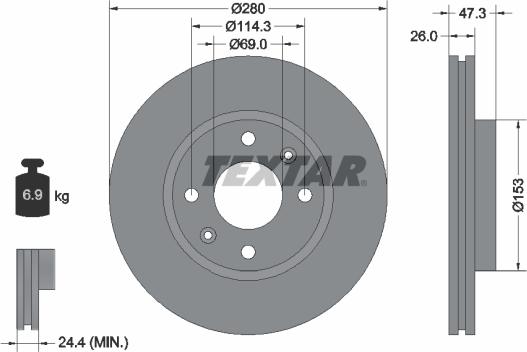 Textar 92136600 - Əyləc Diski furqanavto.az