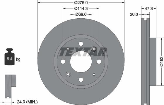 Textar 92136700 - Əyləc Diski furqanavto.az