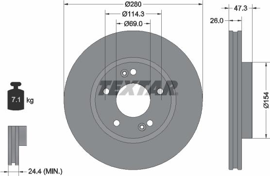 Textar 92133905 - Əyləc Diski furqanavto.az