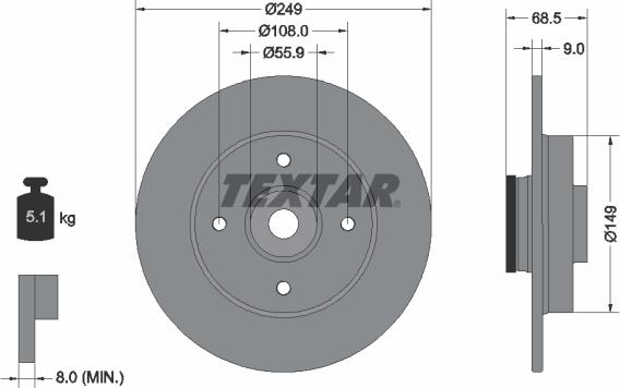 Textar 92133303 - Əyləc Diski furqanavto.az