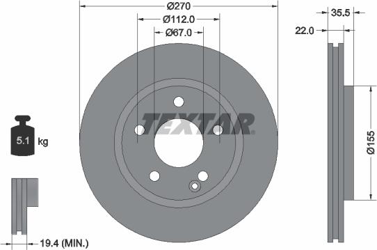 Textar 92124503 - Əyləc Diski furqanavto.az