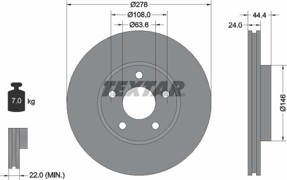 Textar 92124800 - Əyləc Diski furqanavto.az