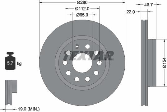 Textar 92120700 - Əyləc Diski furqanavto.az