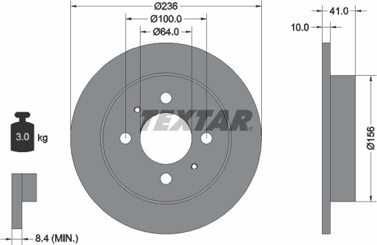 Textar 92128600 - Əyləc Diski furqanavto.az