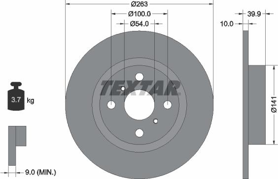 Textar 92179303 - Əyləc Diski furqanavto.az