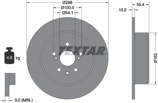 Textar 92179203 - Əyləc Diski furqanavto.az