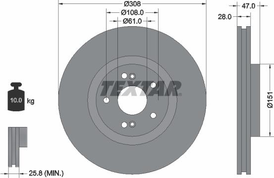 Textar 92174005 - Əyləc Diski furqanavto.az