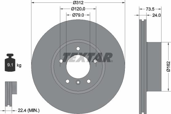 Textar 92176105 - Əyləc Diski furqanavto.az