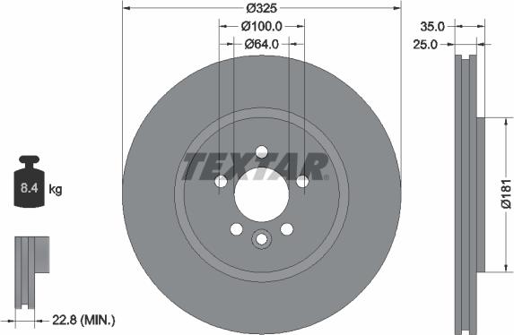 Textar 92170303 - Əyləc Diski furqanavto.az