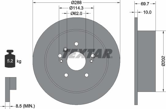 Textar 92171603 - Əyləc Diski furqanavto.az