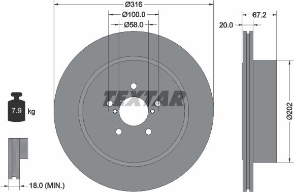 Textar 92173703 - Əyləc Diski furqanavto.az