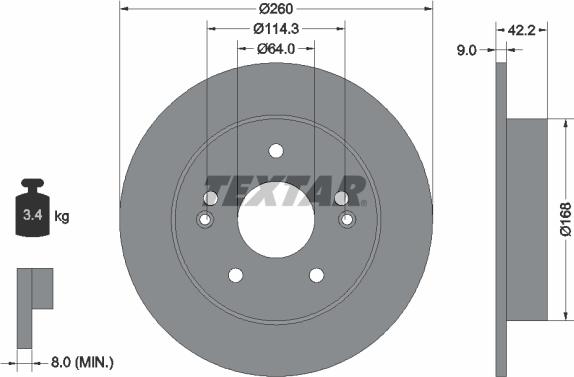 Textar 92172003 - Əyləc Diski furqanavto.az