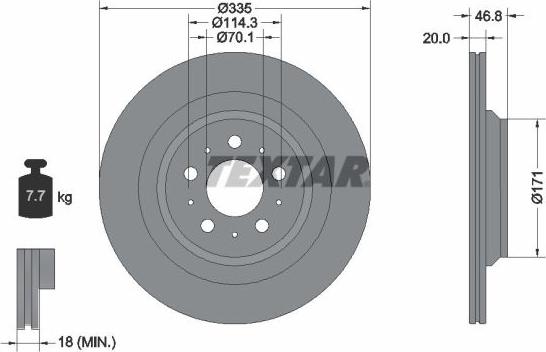 Textar 92343303 - Əyləc Diski furqanavto.az