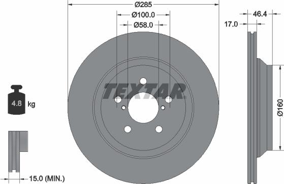 Textar 92309303 - Əyləc Diski furqanavto.az