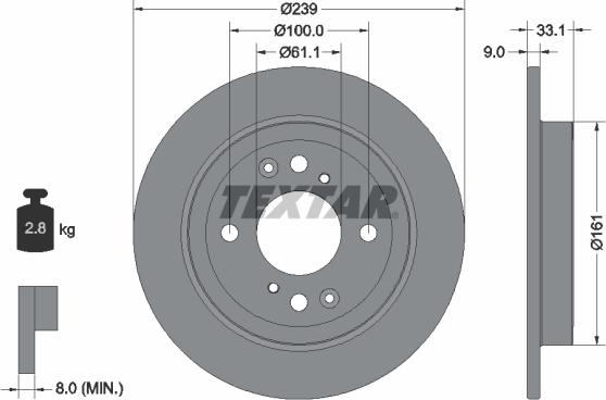 Textar 92304403 - Əyləc Diski furqanavto.az