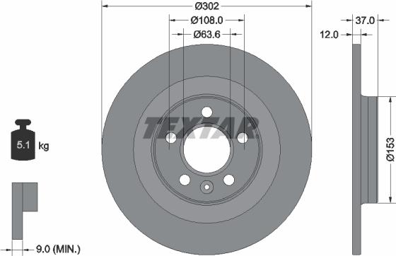 Textar 92304703 - Əyləc Diski furqanavto.az