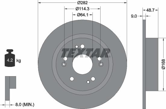 Textar 92301603 - Əyləc Diski furqanavto.az