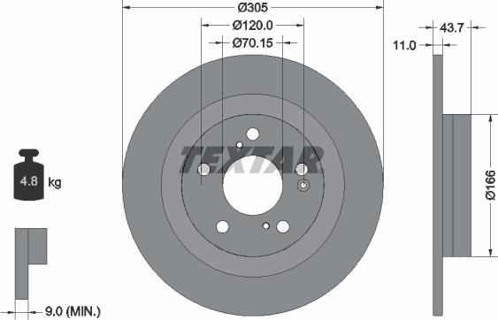 Textar 92308403 - Əyləc Diski furqanavto.az