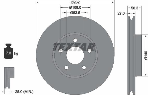 Textar 92303405 - Əyləc Diski furqanavto.az