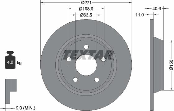 Textar 92303503 - Əyləc Diski furqanavto.az