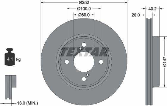 Textar 92303703 - Əyləc Diski furqanavto.az