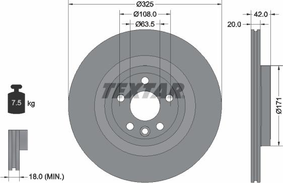 Textar 92314305 - Əyləc Diski furqanavto.az