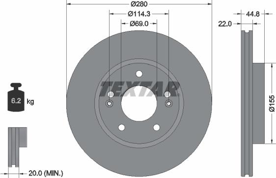 Textar 92314703 - Əyləc Diski furqanavto.az