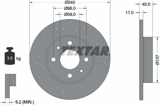 Textar 92316003 - Əyləc Diski furqanavto.az