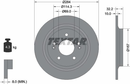 Textar 92316303 - Əyləc Diski furqanavto.az