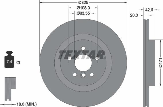 Textar 92318105 - Əyləc Diski furqanavto.az