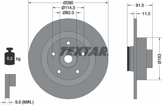 Textar 92317603 - Əyləc Diski furqanavto.az