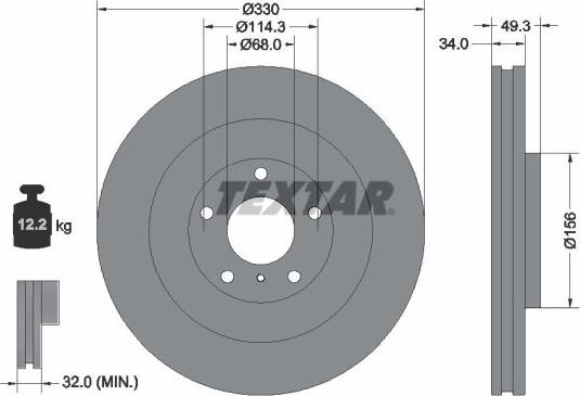 Textar 92336003 - Əyləc Diski furqanavto.az