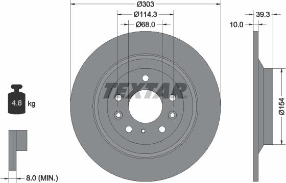 Textar 92324803 - Əyləc Diski furqanavto.az