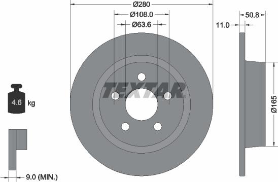 Textar 92326403 - Əyləc Diski furqanavto.az