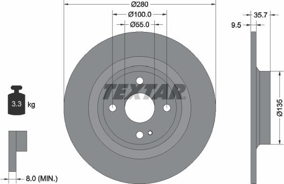 Textar 92320003 - Əyləc Diski furqanavto.az