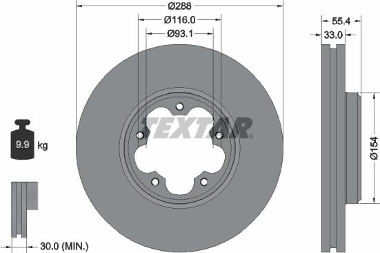 Textar 92320303 - Əyləc Diski furqanavto.az