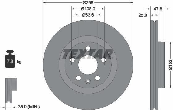 Textar 92323905 - Əyləc Diski furqanavto.az