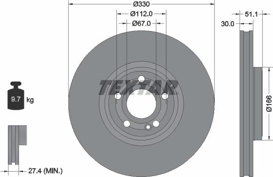 Textar 92323305 - Əyləc Diski furqanavto.az