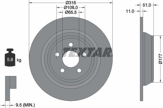 Textar 92291903 - Əyləc Diski furqanavto.az