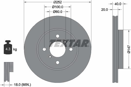 Textar 92292903 - Əyləc Diski furqanavto.az