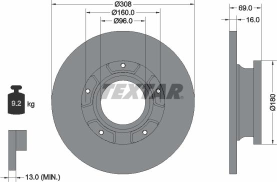 Textar 92292603 - Əyləc Diski furqanavto.az