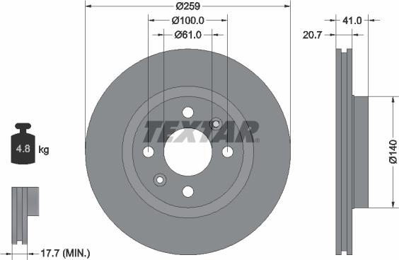 Textar 92292100 - Əyləc Diski furqanavto.az