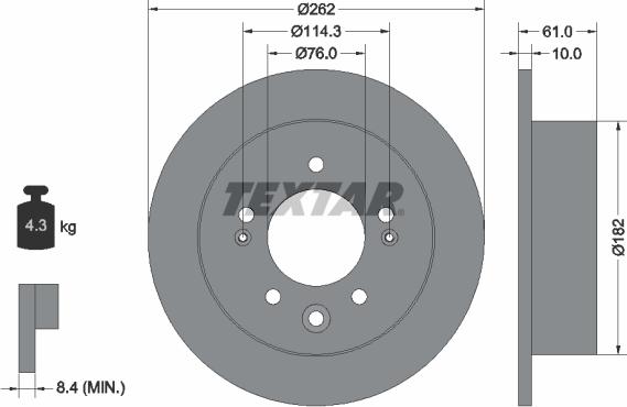 Textar 92240803 - Əyləc Diski furqanavto.az